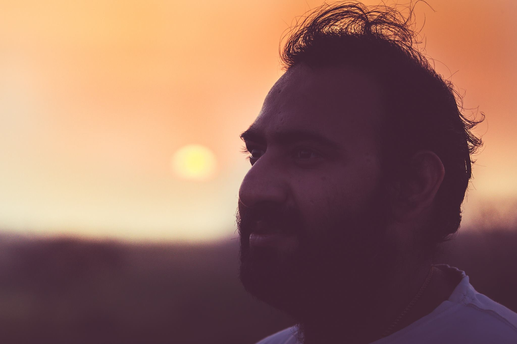 Prakhar at sunset — warm golden silhouette